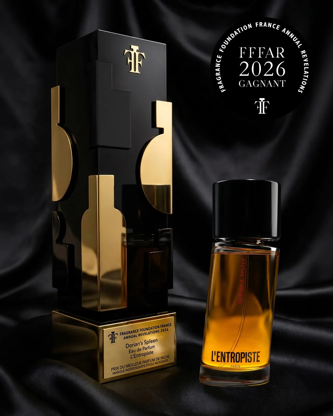 Le trophée Fragrance Foundation France 2026 aux côtés du parfum Dorian’s Spleen